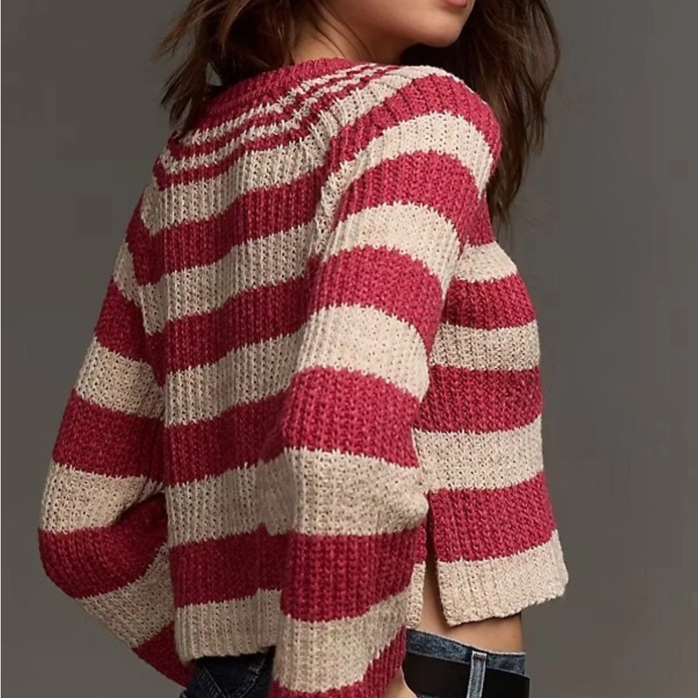 Anthropologie Pilcro Stripe Bell Sleeve Sweater - Picture 4 of 10